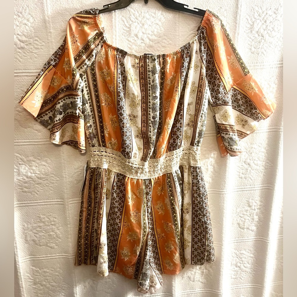 Justify Romper Jumpsuit Size XL Floral & Paisley Print NWT New - Picture 2 of 4